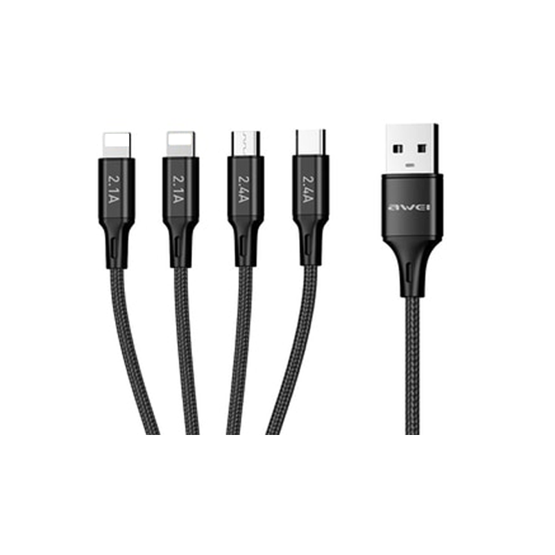 Charging & data cable 4in1 - Fast Charge - CL-129 - 1.5m - AWEI - 887721