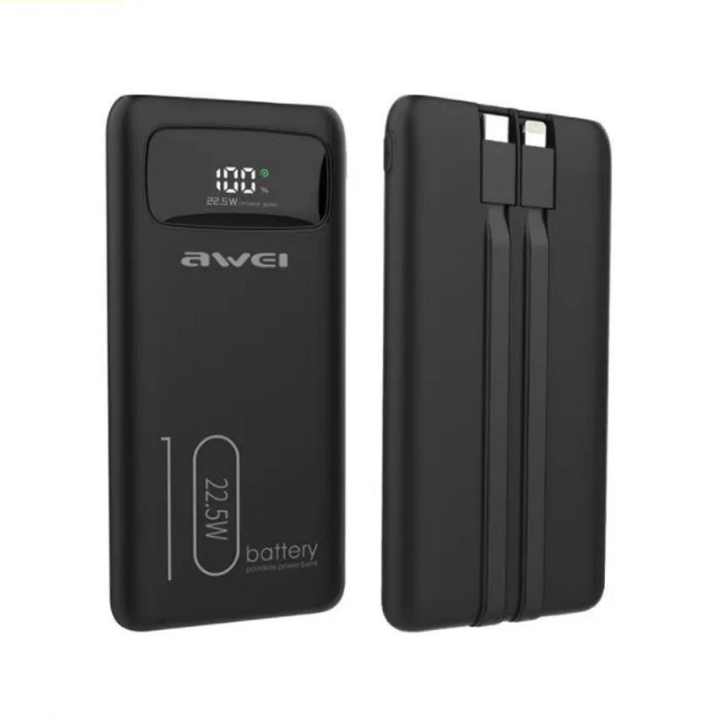 Powerbank - 10.000mah - P168K - 22.5W - AWEI - 002448 - Black
