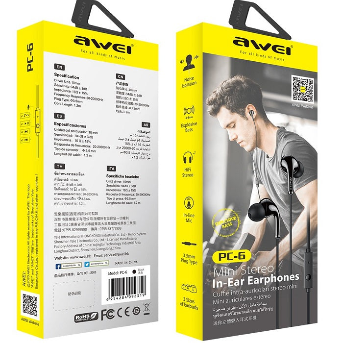 Wired headphones - PC-6 - AWEI - 092319