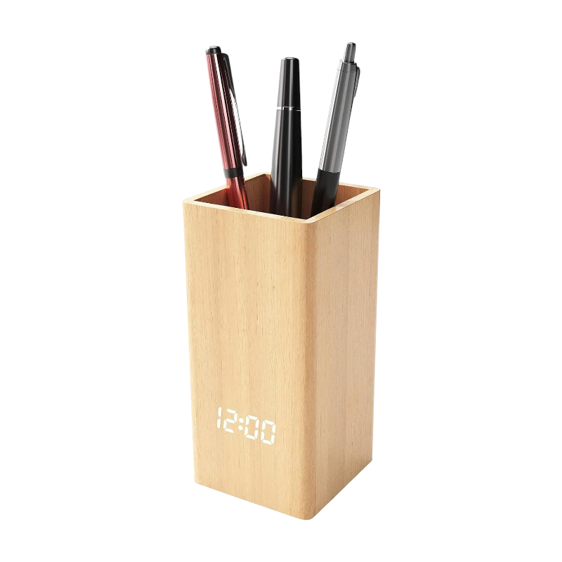 Digital Clock - Alarm Clock & Pencil Case - ET015-2 - 909429 - Beige