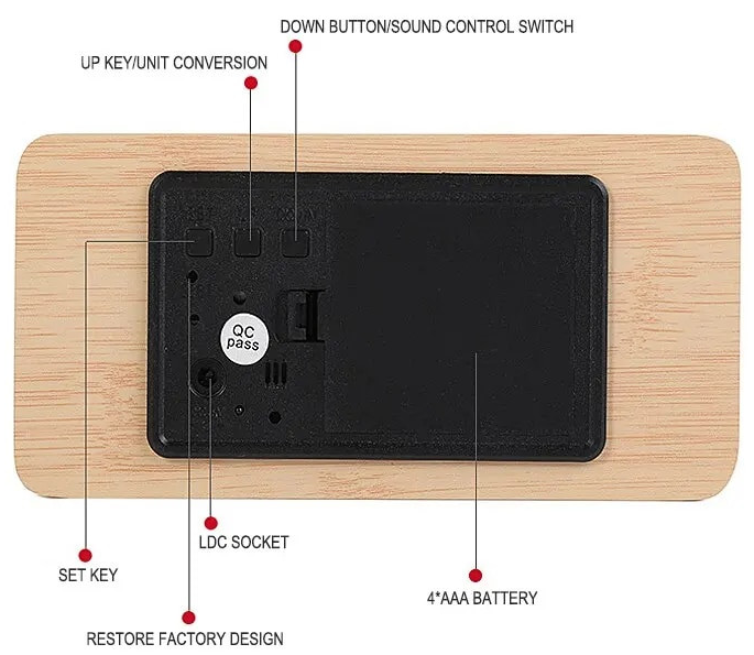 Digital Clock - Alarm Clock - ET010 - 909436 - Black