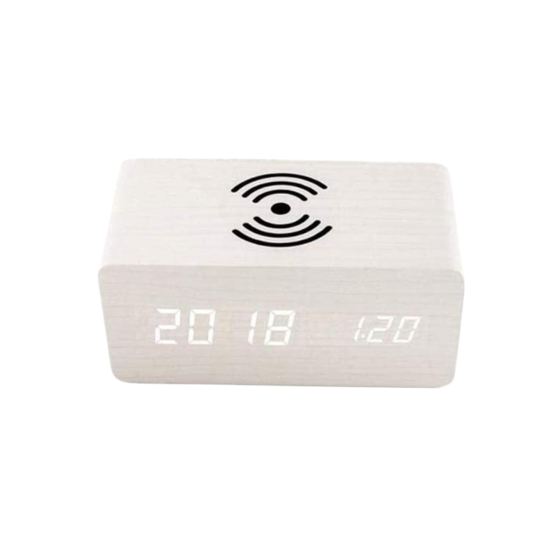 Digital clock - Alarm clock with wireless smartphone charging base - ET025-MINI - 909467 - White