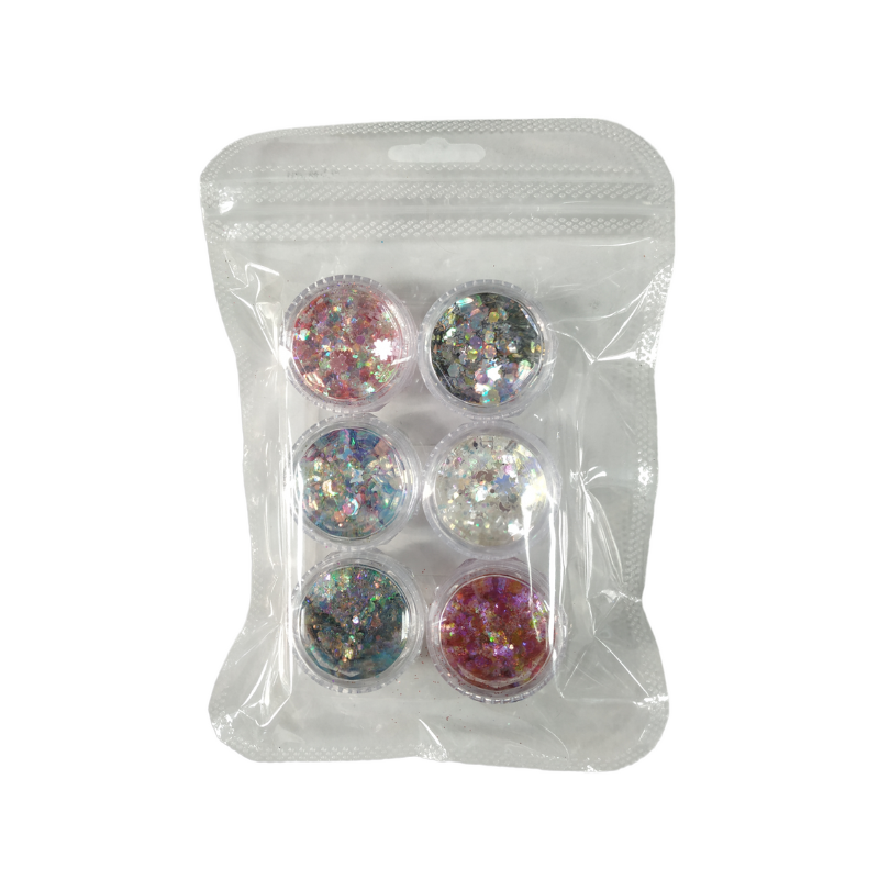 Σετ Glitter νυχιών Nail Art - ND129 - 6pcs - 910556 - iThinksmart.gr