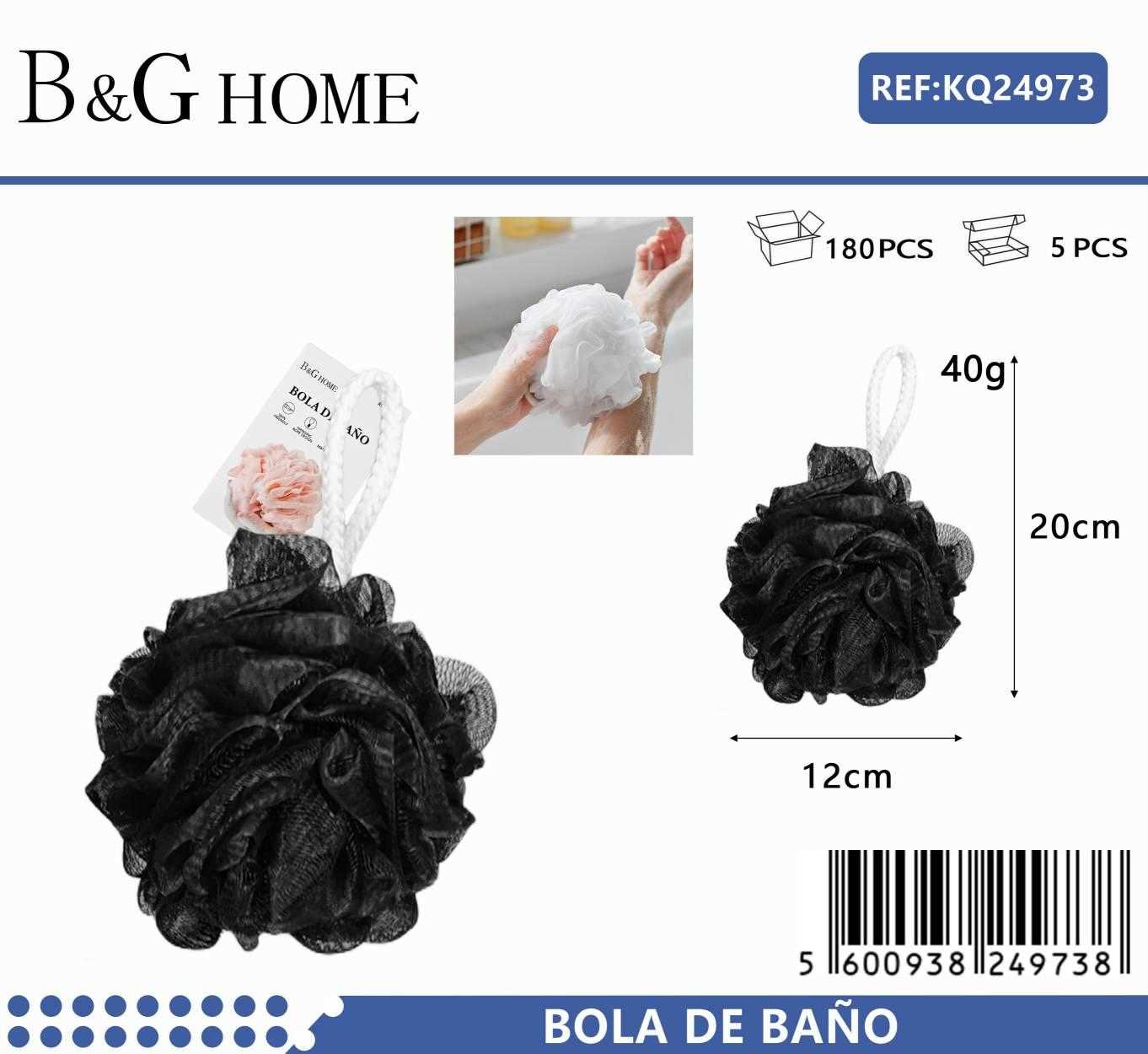 Bath sponges net in set of 5X - Black - 24973