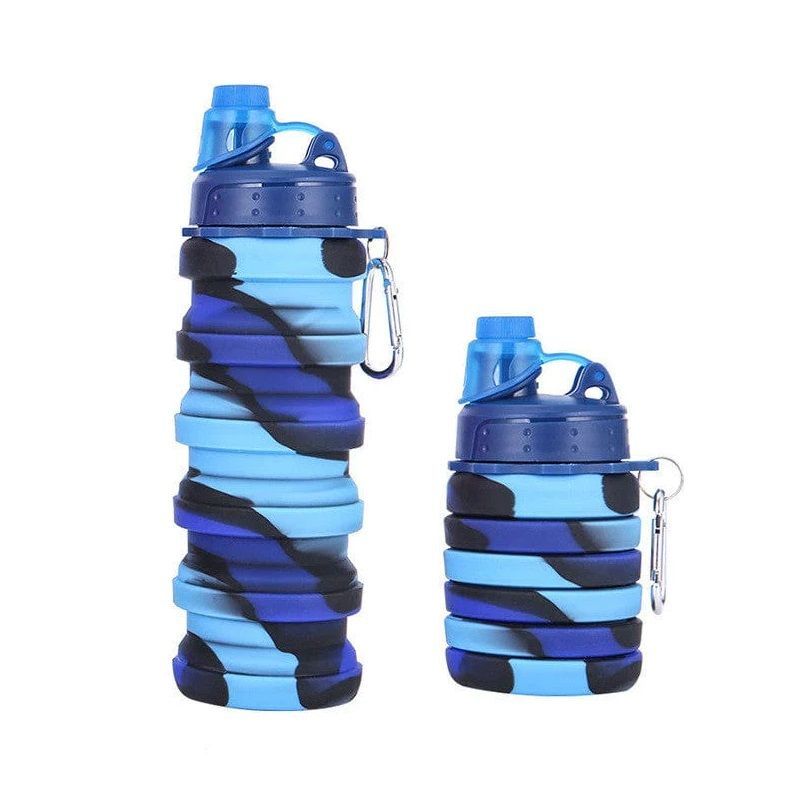 Collapsible silicone bottle - 1005 - 500ml - 920045 - Blue