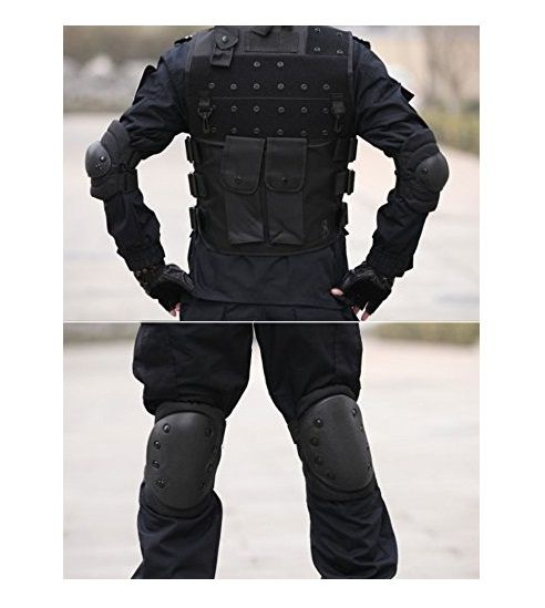 Set of knee pads & elbow pads - Tactical - 4pcs - 920075 - Black