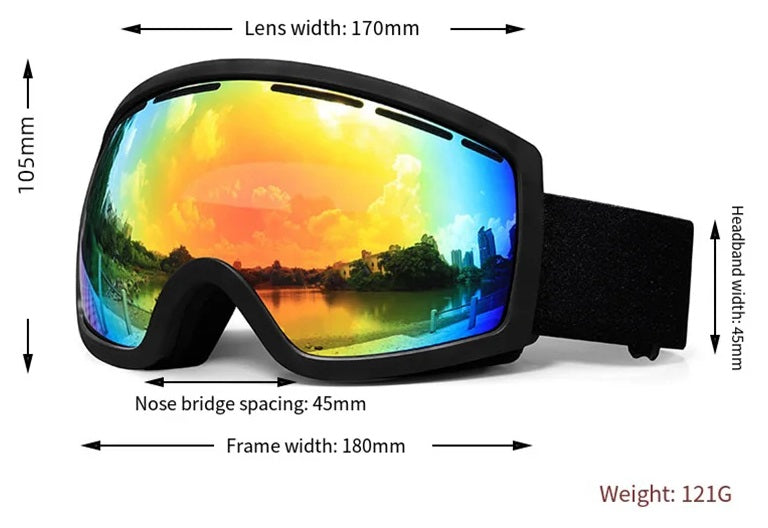 Ski Goggles - HX001 - 920662 - White/Silver Mirror