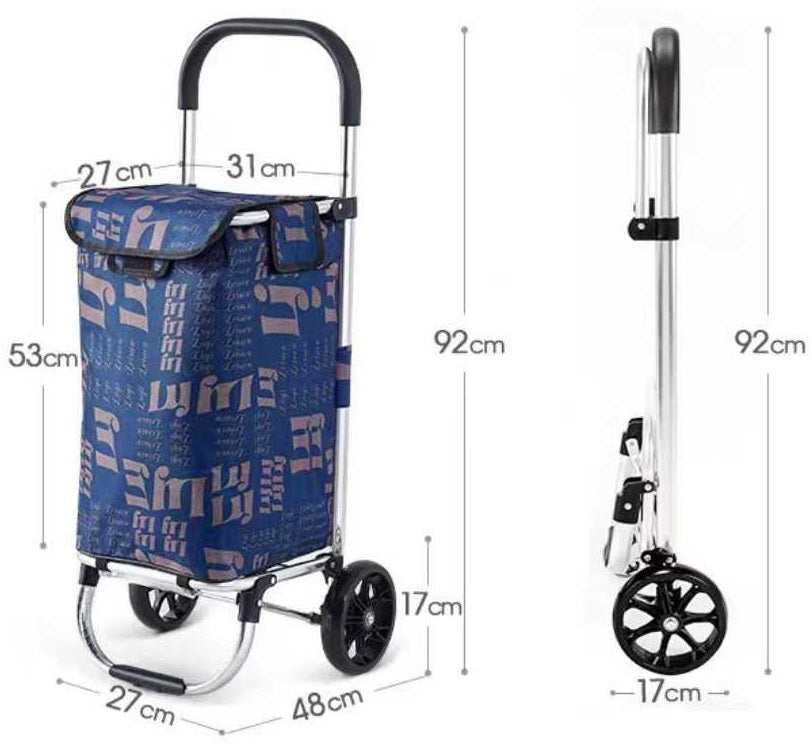 Υφασμάτινο καρότσι λαϊκής - ZZ602 - 981294 - Blue