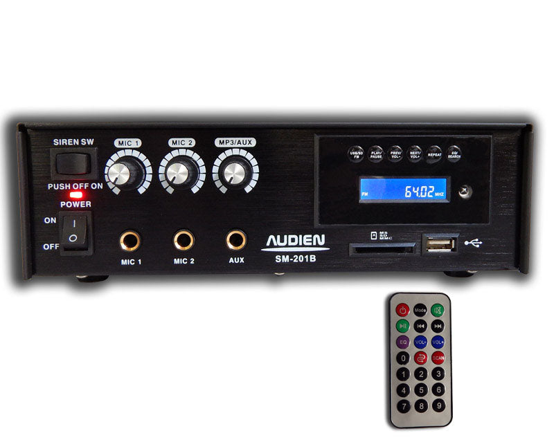 Audien SM-201Β Τελικός Μικροφωνικός Ενισχυτής και Συνδέσεις USB/FM - iThinksmart.gr