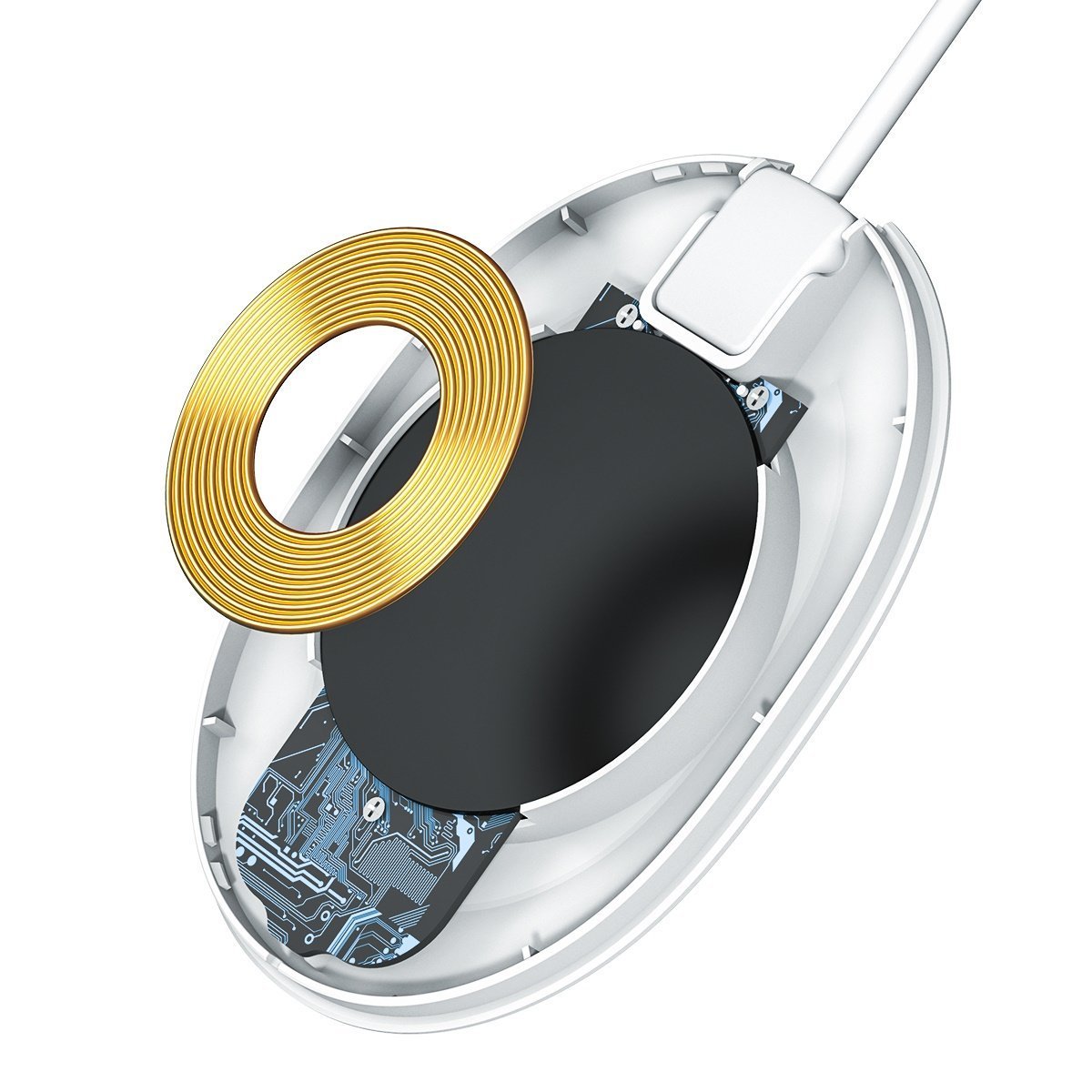 Ασύρματος Επαγωγικός Φορτιστής Κινητού Baseus Jelly Wireless Qi 15W - Λευκό WXGD-02 - iThinksmart.gr