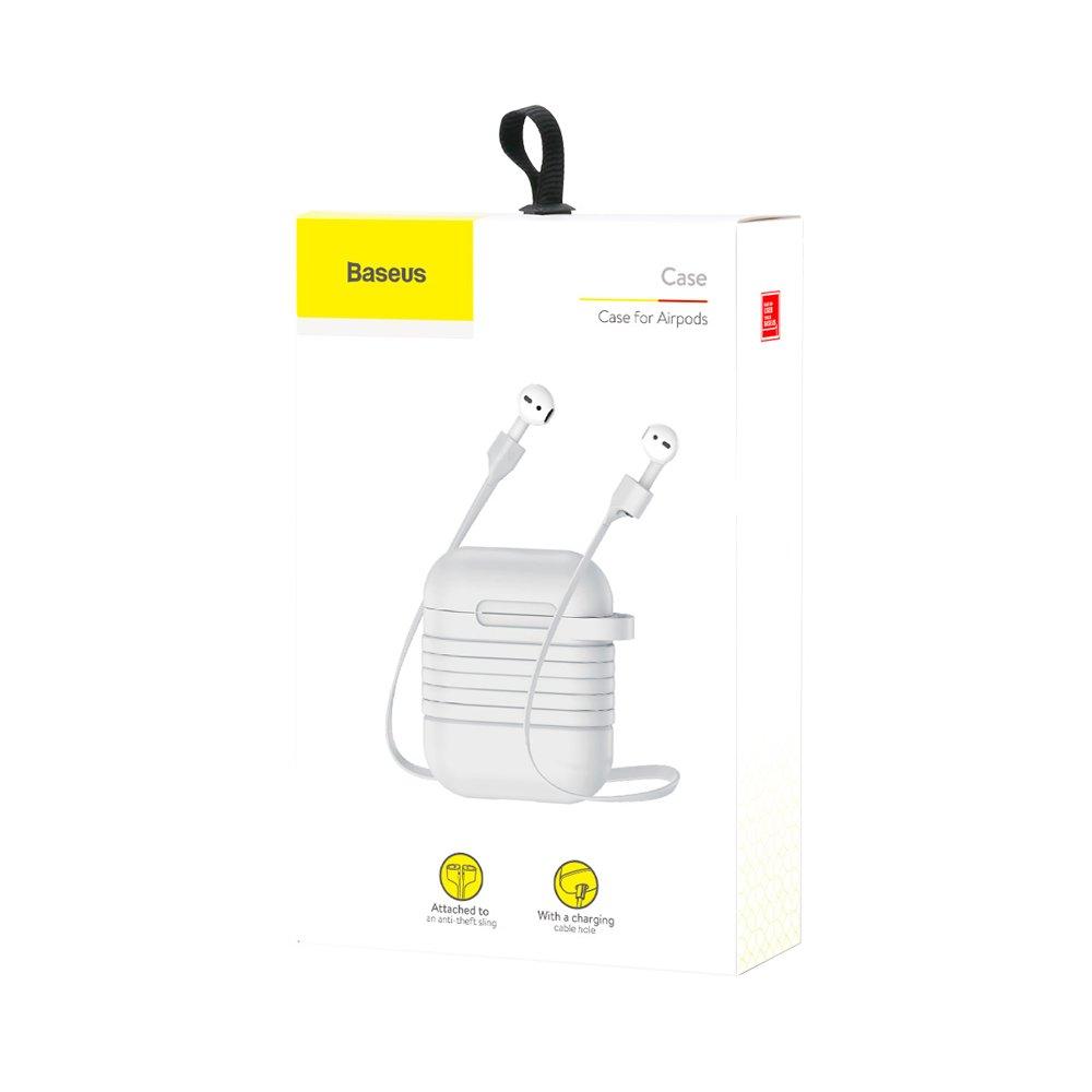 Baseus Θήκη σιλικόνης + Μαγνητικά Straps για Apple AirPods - Ανοιχτό Γκρι (TZARGS-G2) - iThinksmart.gr