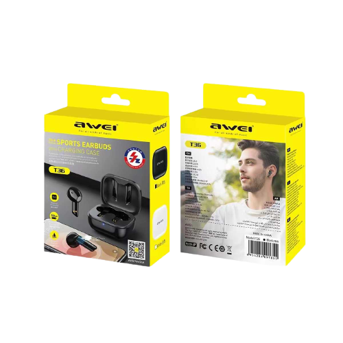 Ασύρματα ακουστικά Bluetooth με θήκη φόρτισης - T36 - Awei - 888704 - iThinksmart.gr