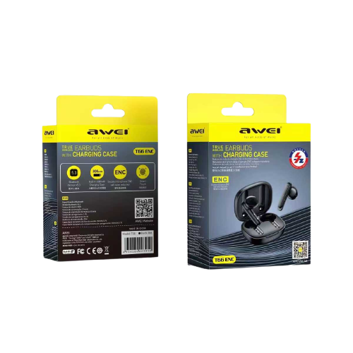 Ασύρματα ακουστικά Bluetooth με θήκη φόρτισης - T66 - Awei - 888629 - iThinksmart.gr