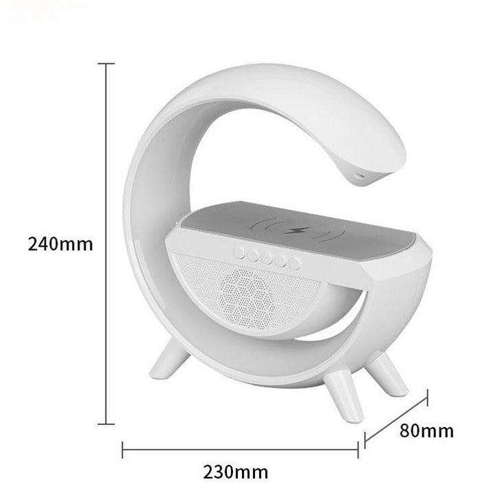 Ηχείο Bluetooth με Ραδιόφωνο και Ασύρματο Φορτιστή Κινητών OEM BT2301 - Λευκό με RBG Φωτισμό - iThinksmart.gr