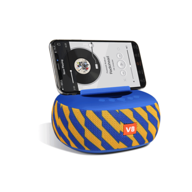 Ασύρματο ηχείο Bluetooth με βάση smarphone - V8 - 716880 - Yellow Blue - iThinksmart.gr