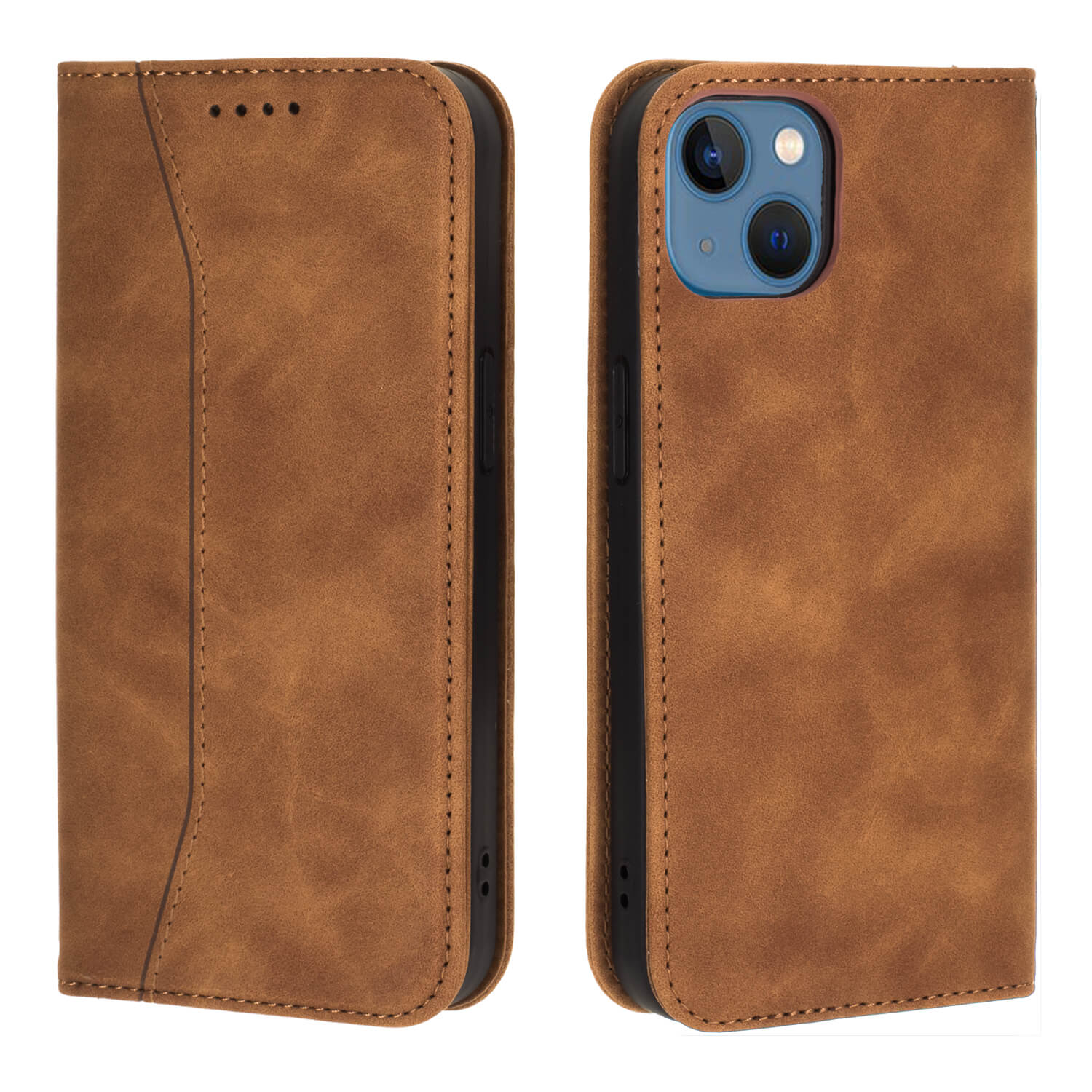 Bodycell Book Case Pu Leather For IPHONE 13 6.1" Brown - iThinksmart.gr
