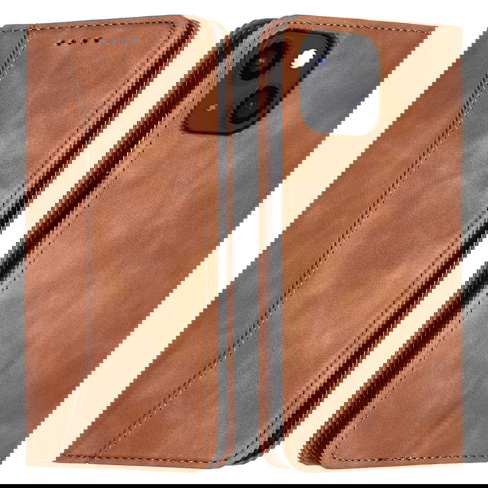Bodycell Book Case Pu Leather For IPHONE 13 6.1" Brown - iThinksmart.gr
