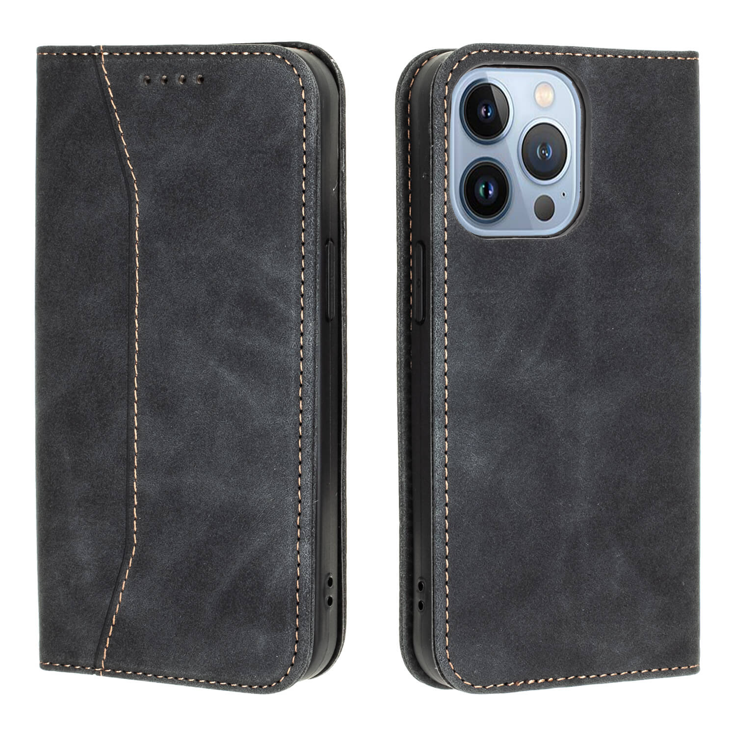 Bodycell Book Case Pu Leather For IPHONE 13 Pro 6.1" Black - iThinksmart.gr
