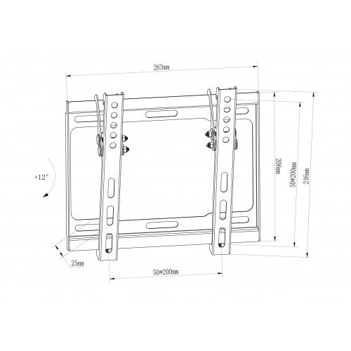 Βάση Τηλεόρασης Τοίχου Bracket LCD 5020 23”- 42” 45Kg Max Vesa: 200X200 Με κλίση -14 Μοίρες - iThinksmart.gr