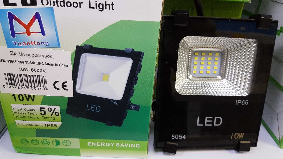 LED Floodlight - 10W - IP66 - 6000K - 001010