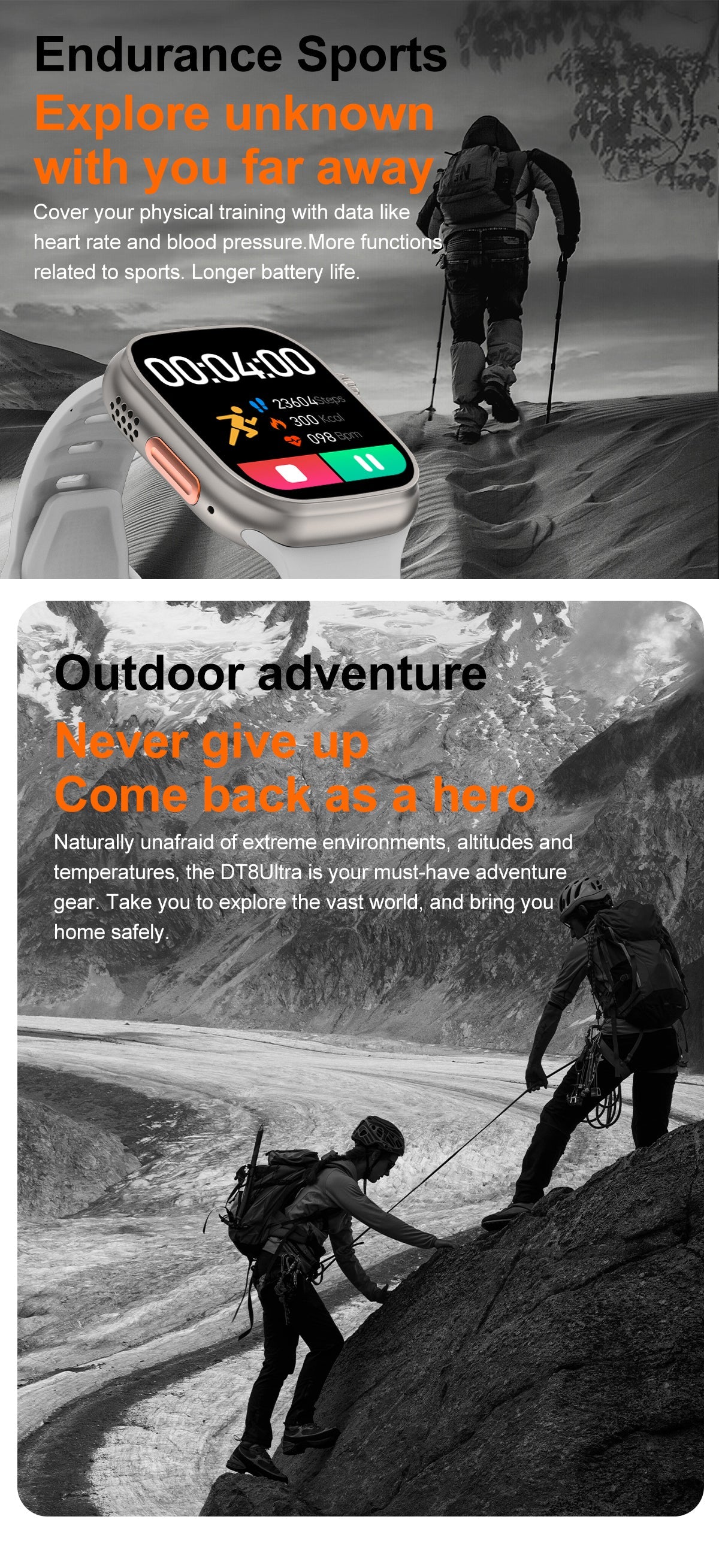 DT NO.1 DT8 Ultra+ 49mm Smartwatch Με IPS Οθόνη Παλμογράφο και Οξύμετρο και δυνατότητα κλήσεων - Μαύρο - iThinksmart.gr