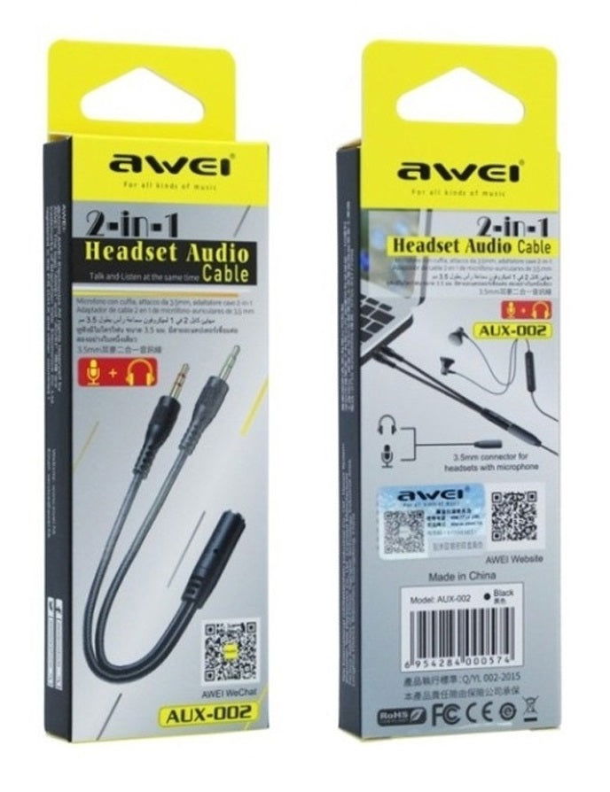 Αντάπτορας Female 3.5mm Jack σε Male Audio & Microphone Jack 3.5mm - AUX-002 - AWEI - 888124 - iThinksmart.gr