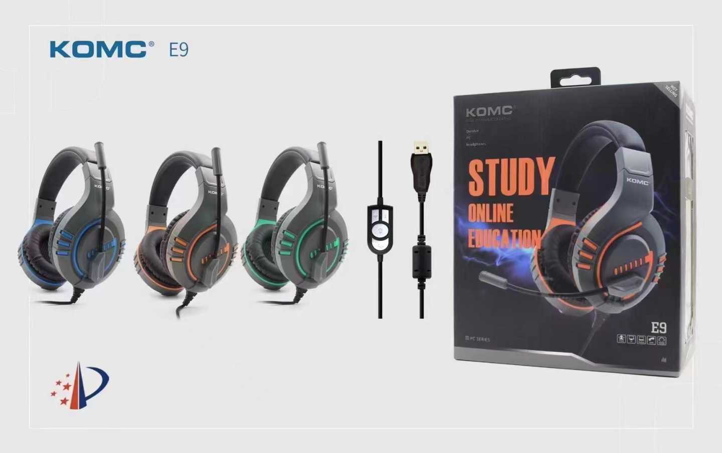 Ενσύρματα ακουστικά Gaming - E9 - KOMC - 302971 - Blue - iThinksmart.gr