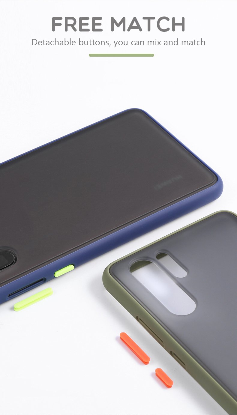 Θήκη Huawei P30 Lite - Vennus Color Button - Λαδί / Πορτοκαλί Κουμπιά - iThinksmart.gr