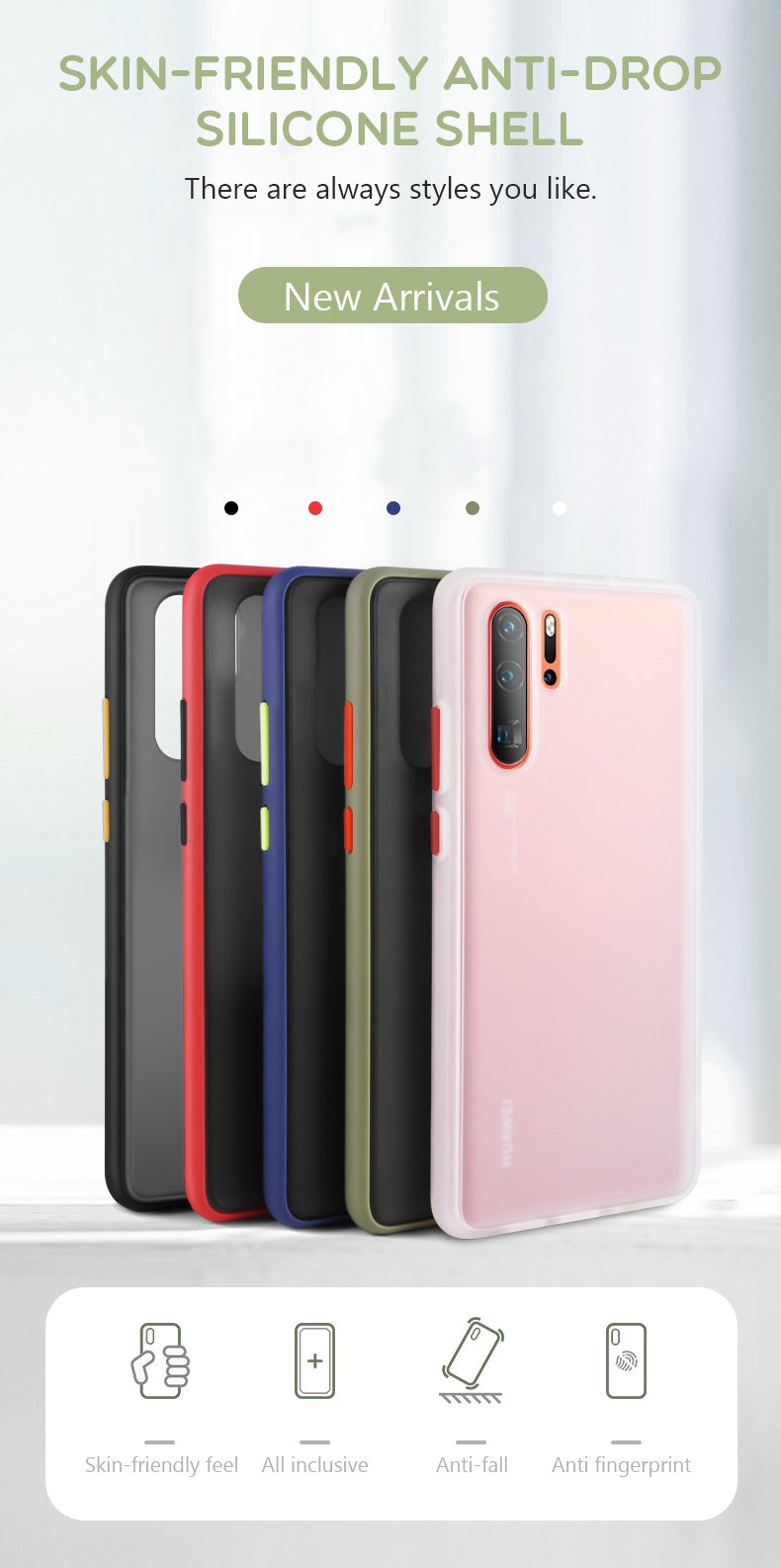 Θήκη Huawei P30 Lite - Vennus Color Button - Σκούρο Πράσινο / Πορτοκαλί Κουμπιά - iThinksmart.gr