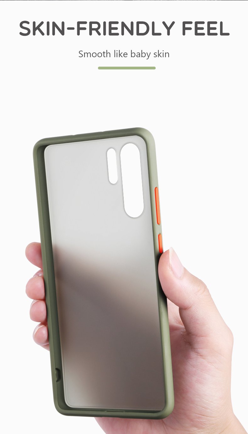 Θήκη Huawei P30 Lite - Vennus Color Button - Σκούρο Πράσινο / Πορτοκαλί Κουμπιά - iThinksmart.gr