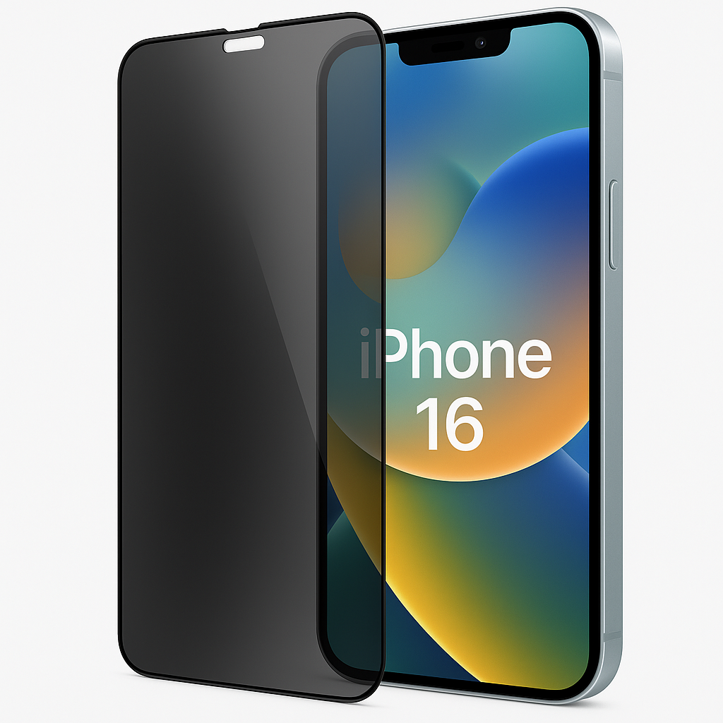 Movil iPhone 16 Privacy Τζάμι Προστασίας Οθόνης - Φιμέ Τζαμάκι / Γυαλί Οθόνης Full Face