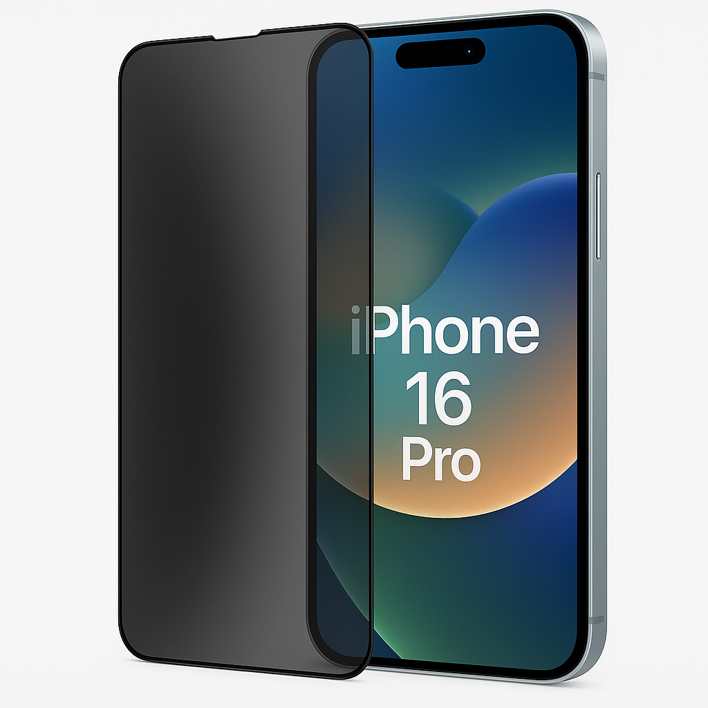Movil iPhone 16 Pro Privacy Τζάμι Προστασίας Οθόνης - Φιμέ Τζαμάκι / Γυαλί Οθόνης Full Face