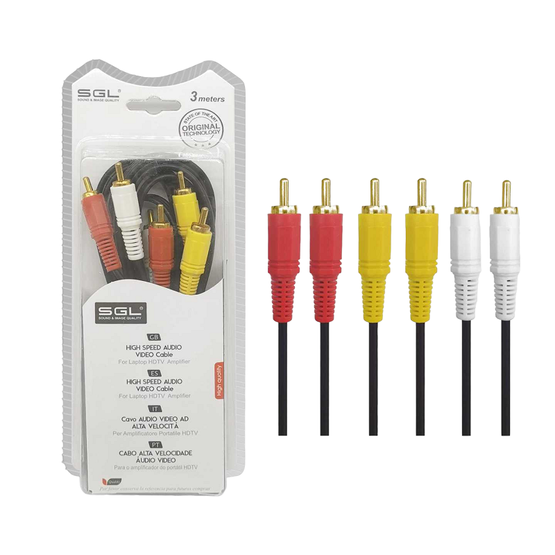 Kαλώδιο RCA - 306A - 3xRCA male/3xRCA male - 3m - 096100 - iThinksmart.gr