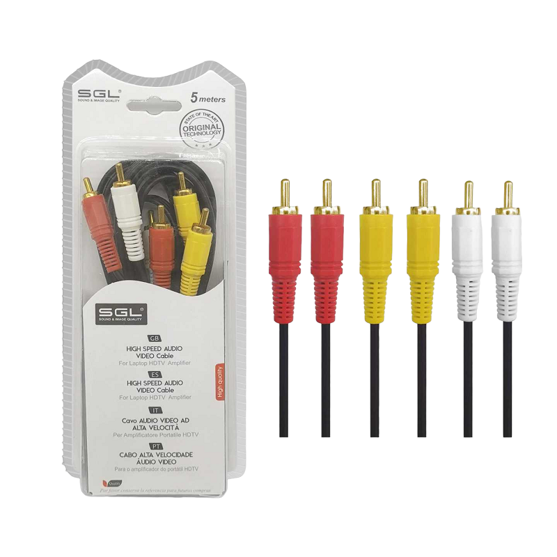 Kαλώδιο RCA - 306A - 3xRCA male/3xRCA male - 5m - 096117 - iThinksmart.gr