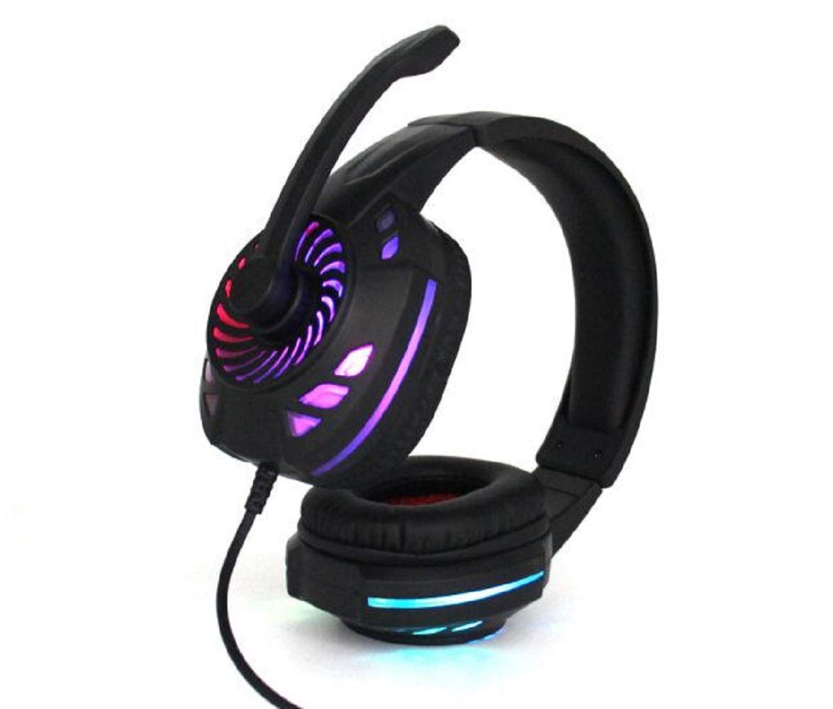 Komc Ακουστικά Κεφαλής Gaming Headset RGB KM666 7.1 με βύσμα USB - Μαύρο - iThinksmart.gr
