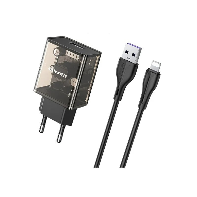 Αντάπτορας φόρτισης με καλώδιο Lightning - C9L - Fast Charge - 2.4A - AWEI - 005678 - iThinksmart.gr