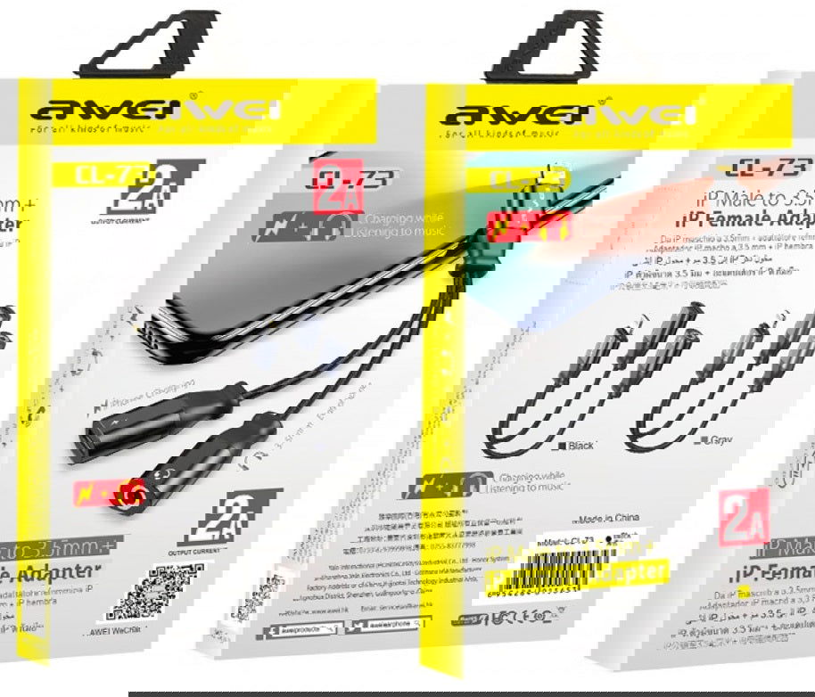 Αντάπτορας Lightning male σε Jack 3.5mm/Lightning female - CL-73 - AWEI - 888148 - iThinksmart.gr