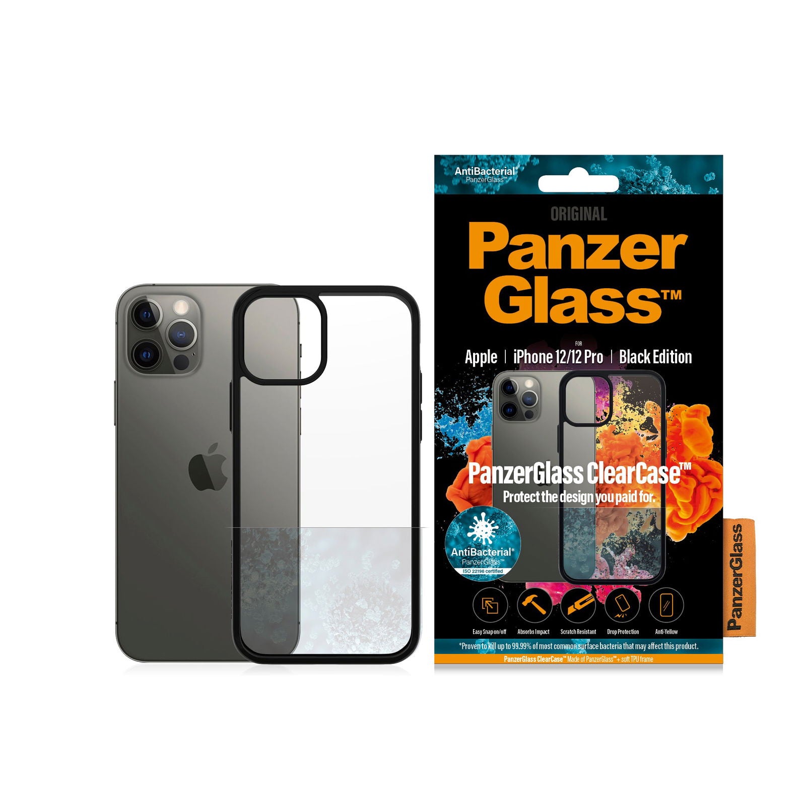 PanzerGlass ClearCase Apple iPhone 12 | 12 Pro | Black - iThinksmart.gr