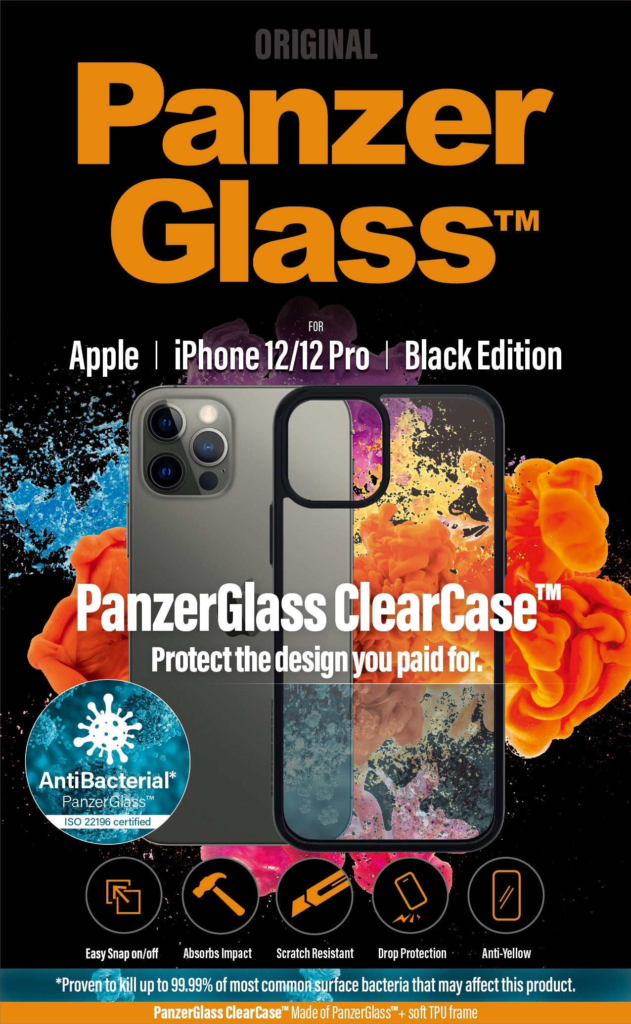 PanzerGlass ClearCase Apple iPhone 12 | 12 Pro | Black - iThinksmart.gr