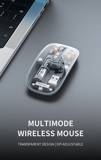 RECCI® RCS-M01 Ασύρματο Ποντίκι Space Capsule Series Multimode - Διάφανο - iThinksmart.gr