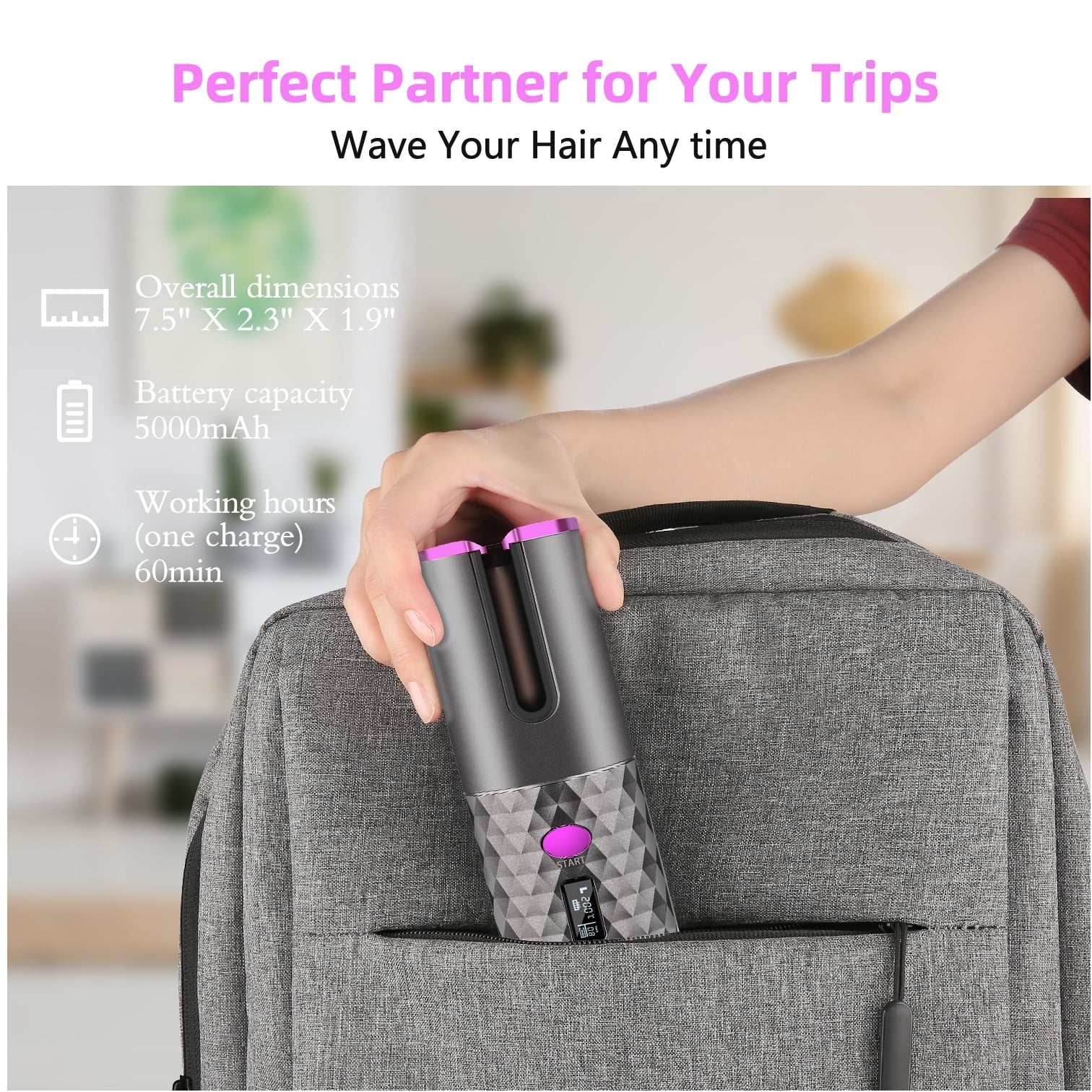 Ασύρματη Συσκευή για Μπούκλες Αυτόματη Ramindong RD-060 Hair Curler - iThinksmart.gr