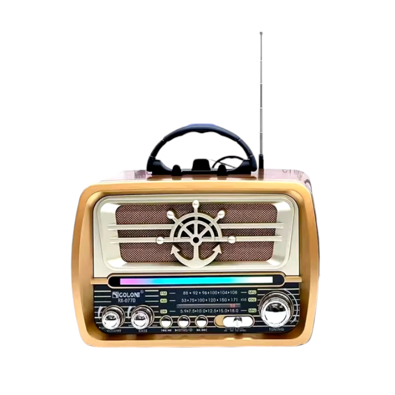 Επαναφορτιζόμενο ραδιόφωνο Retro - RX-077D - 020030 - Gold - iThinksmart.gr