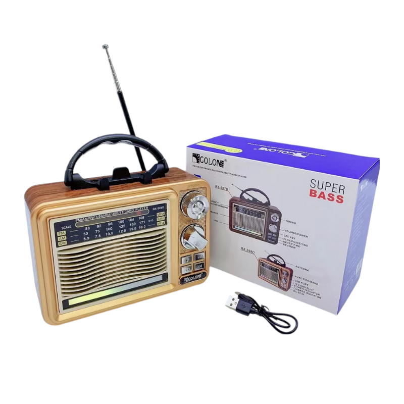 Επαναφορτιζόμενο ραδιόφωνο Retro - RX-308D - 370038 - Gold - iThinksmart.gr