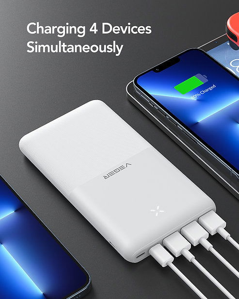 S22 - Φορητή Μπαταρία Φόρτισης με 3 x USB-Α / 1 x Type-C - 20000mAh - White - iThinksmart.gr
