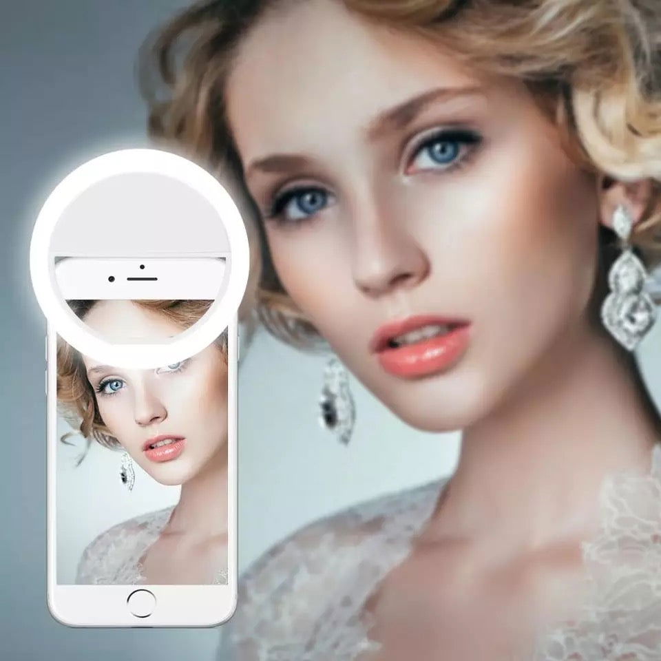 Selfie Ring Light με βάση για Κινητό LED Επαναφορτιζόμενο - 3 επίπεδα φωτεινότητας - OEM Λευκό - iThinksmart.gr