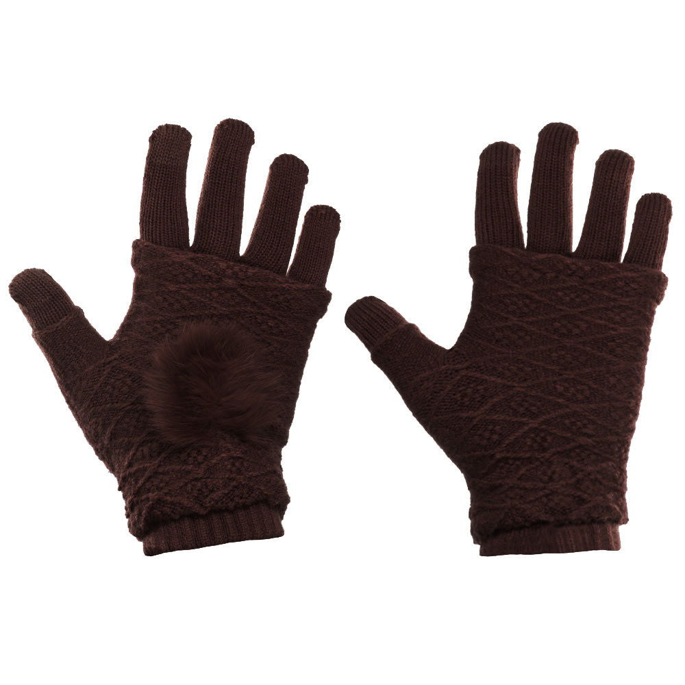 Touch Screen Gloves 2in1 - Brown - iThinksmart.gr