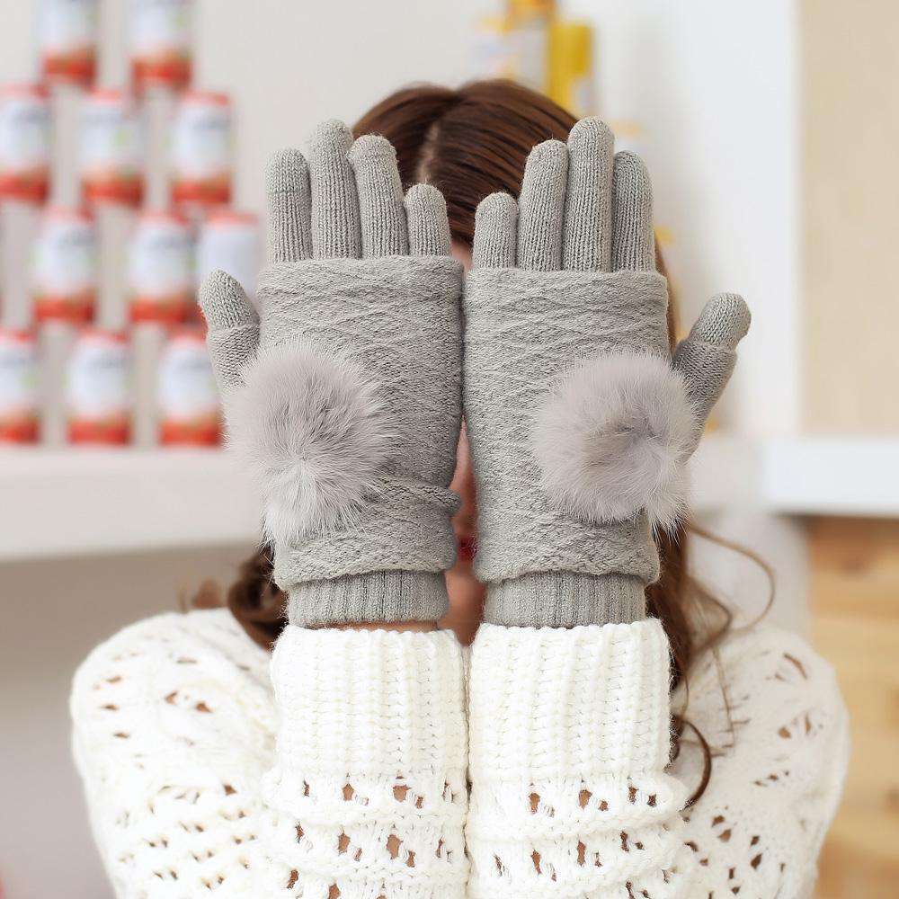 Touch Screen Gloves 2in1 - Grey - iThinksmart.gr