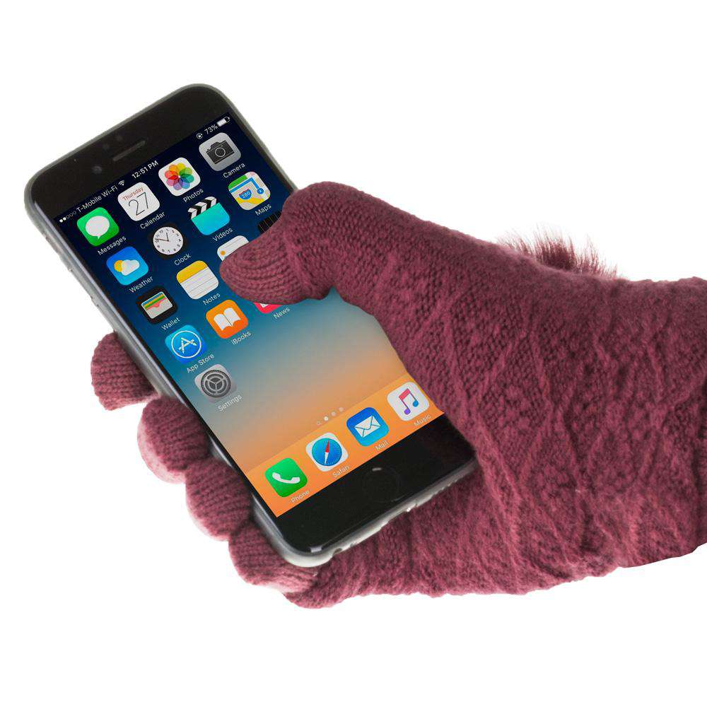 Touch Screen Gloves 2in1 - Wine Red - iThinksmart.gr