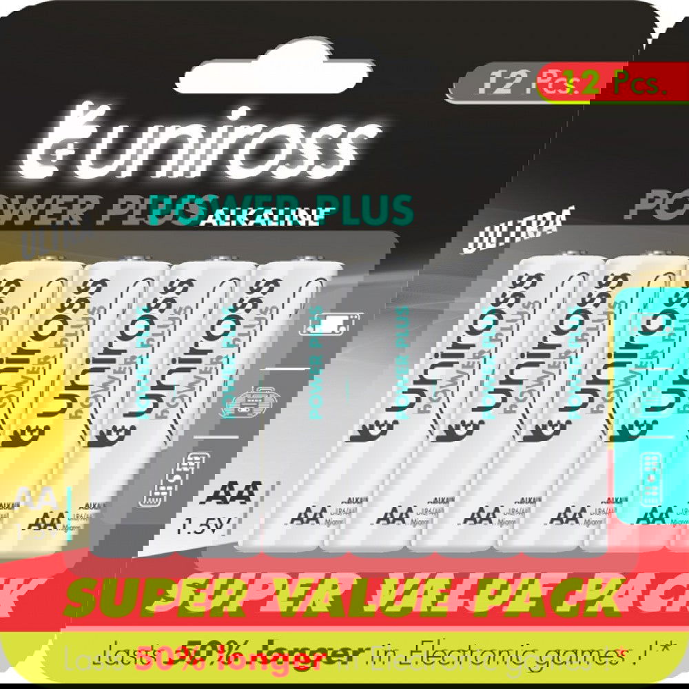 Uniross Power Plus 12x Αλκαλικές Μπαταρίες AA - LR06 - iThinksmart.gr