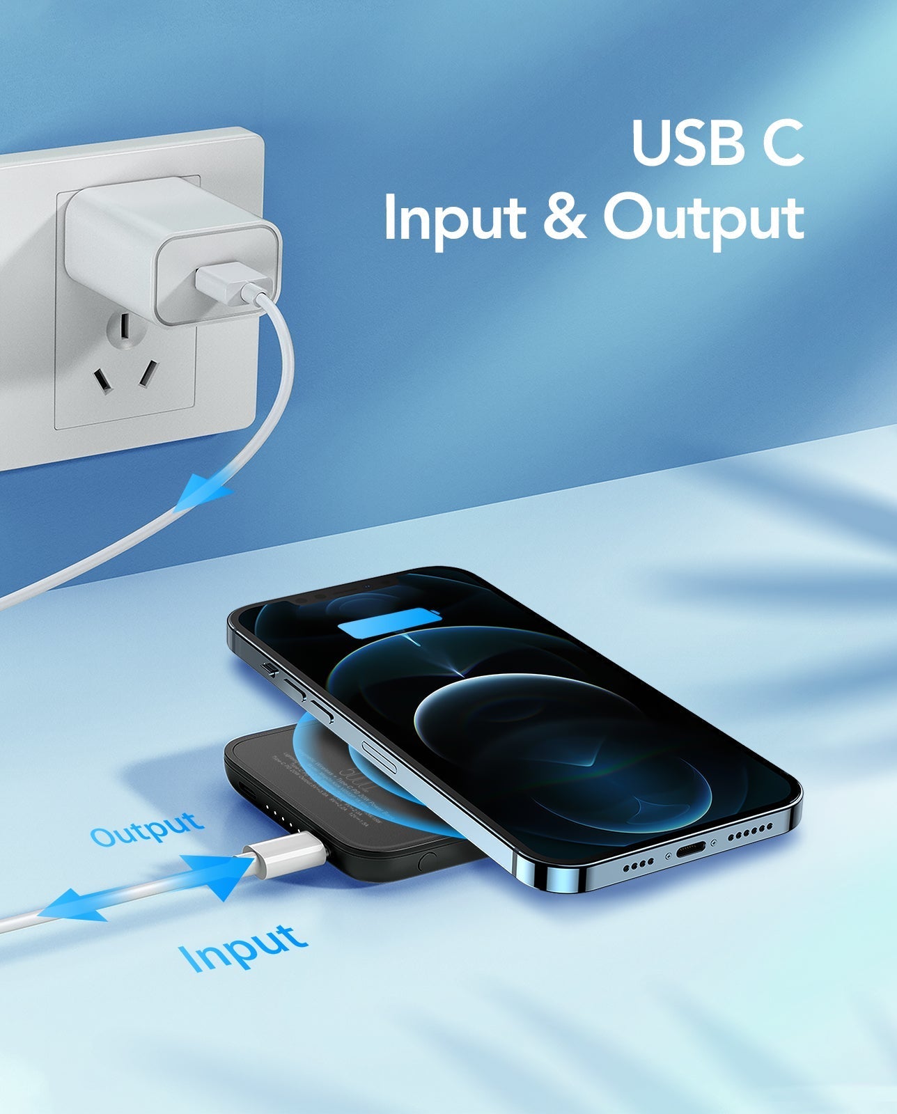 VEGER Power Bank MagSafe Tiny Ασύρματο Μαγνητικό 5000mAh V0553P για Apple Συσκευές με Magsafe - Μαύρο - iThinksmart.gr